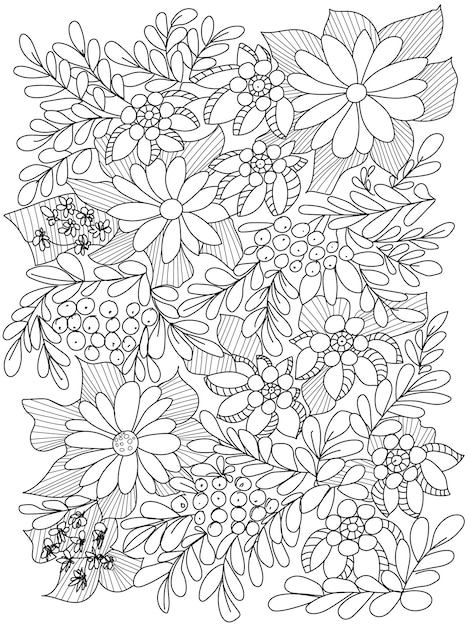 Floral coloring pages images