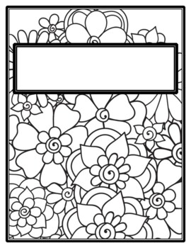 Flowers spring teacher student binder covers and spines summer coloring pages