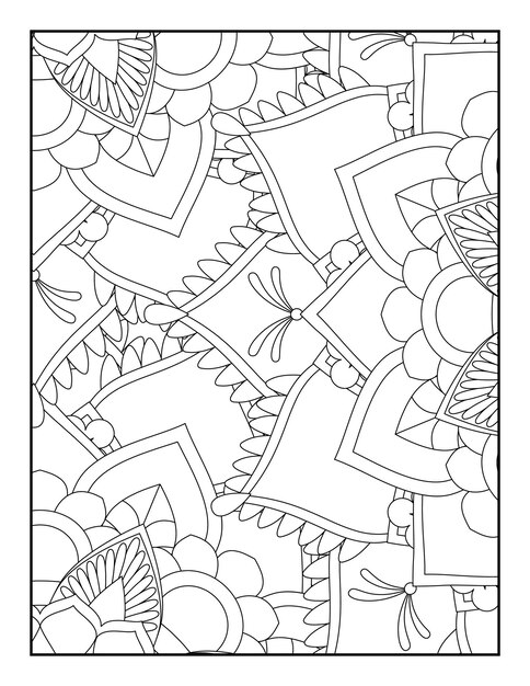 Premium vector adult coloring book pages floral coloring book floral coloring page coloring pages coloring book