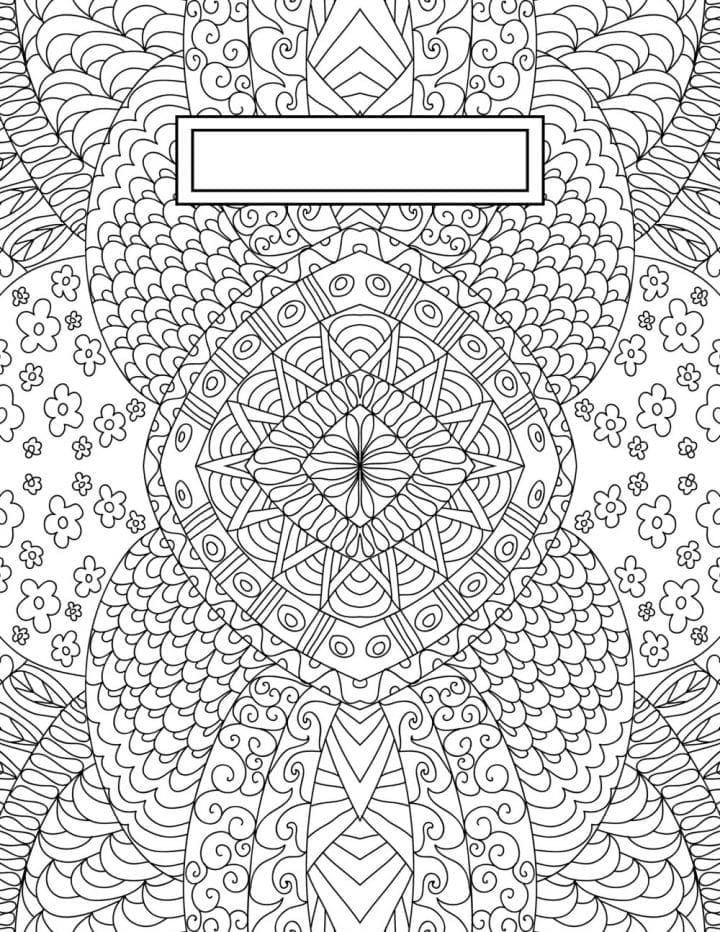 Back to school binder cover adult coloring pages