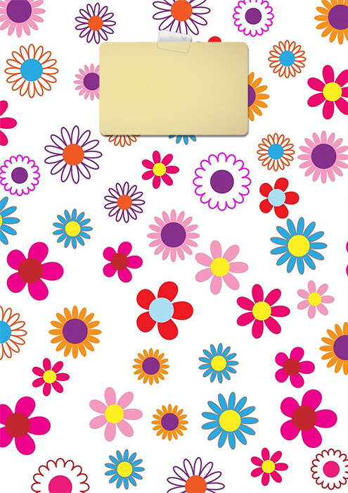 Colorful floral binder cover template free printable papercraft templates