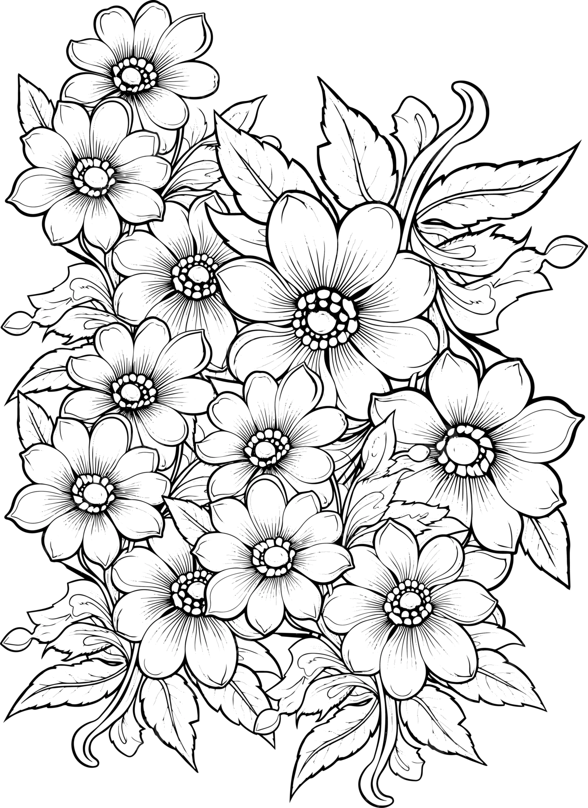 Dibujo de flor niãos y adultos pãgina para colorear primavera verano doodle elementos mandala patrãn con