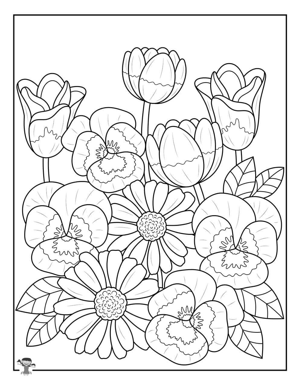 Flores para la primavera para colorear imprimir e dibujar â