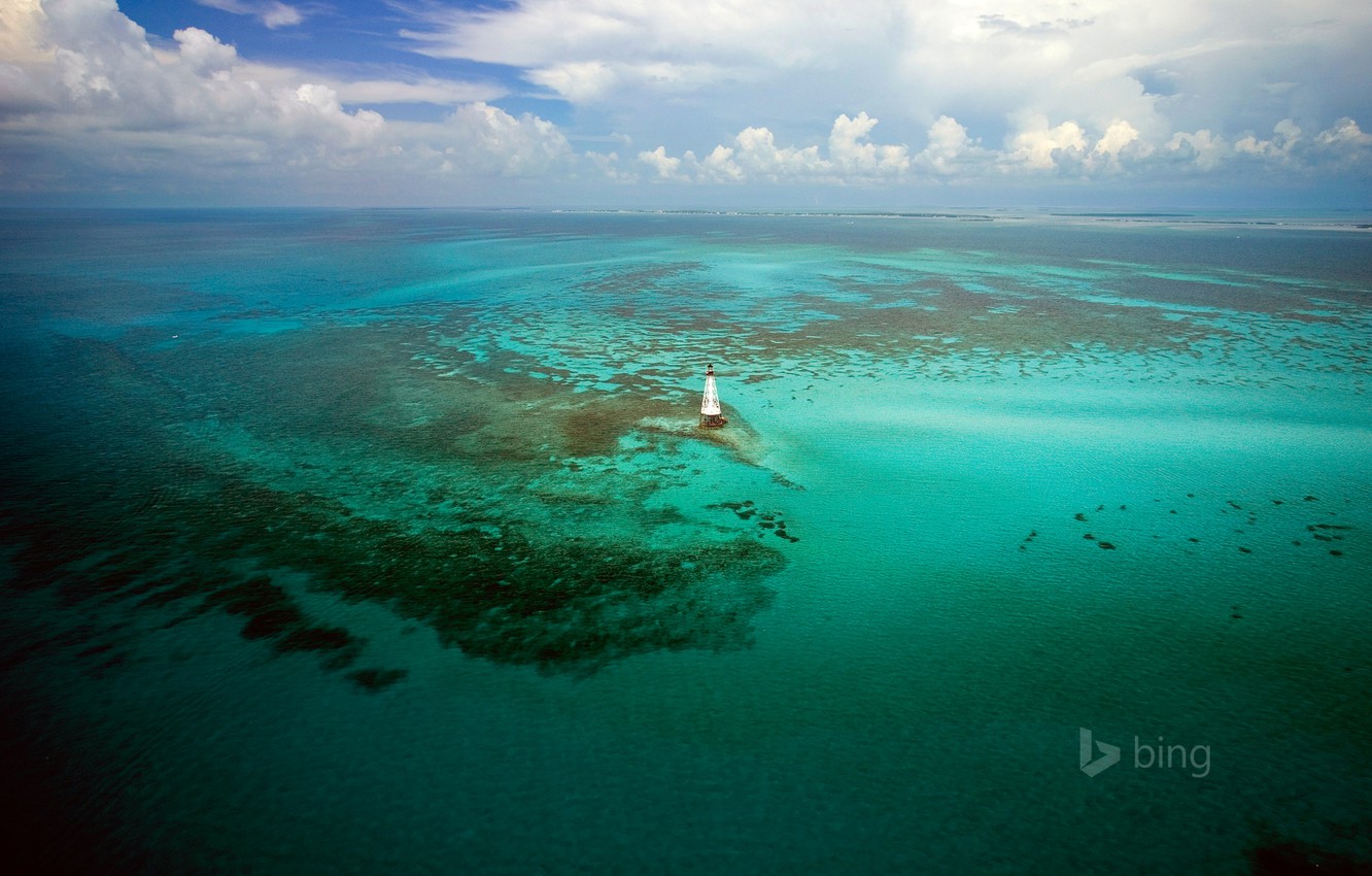 Wallpaper sea the sky clouds lighthouse usa florida keys alligator reef light images for desktop section ððµðð