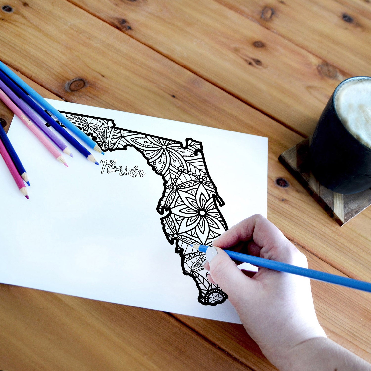 Coloring pages florida usa map â ta muchly