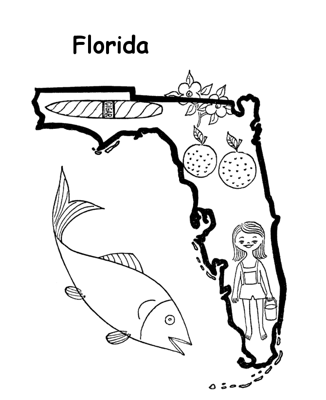 Florida coloring pages florida outline florida