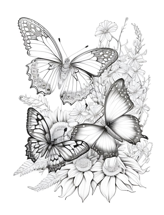 Coloring book for adults beautiful butterflies for relaxation and creativity pages