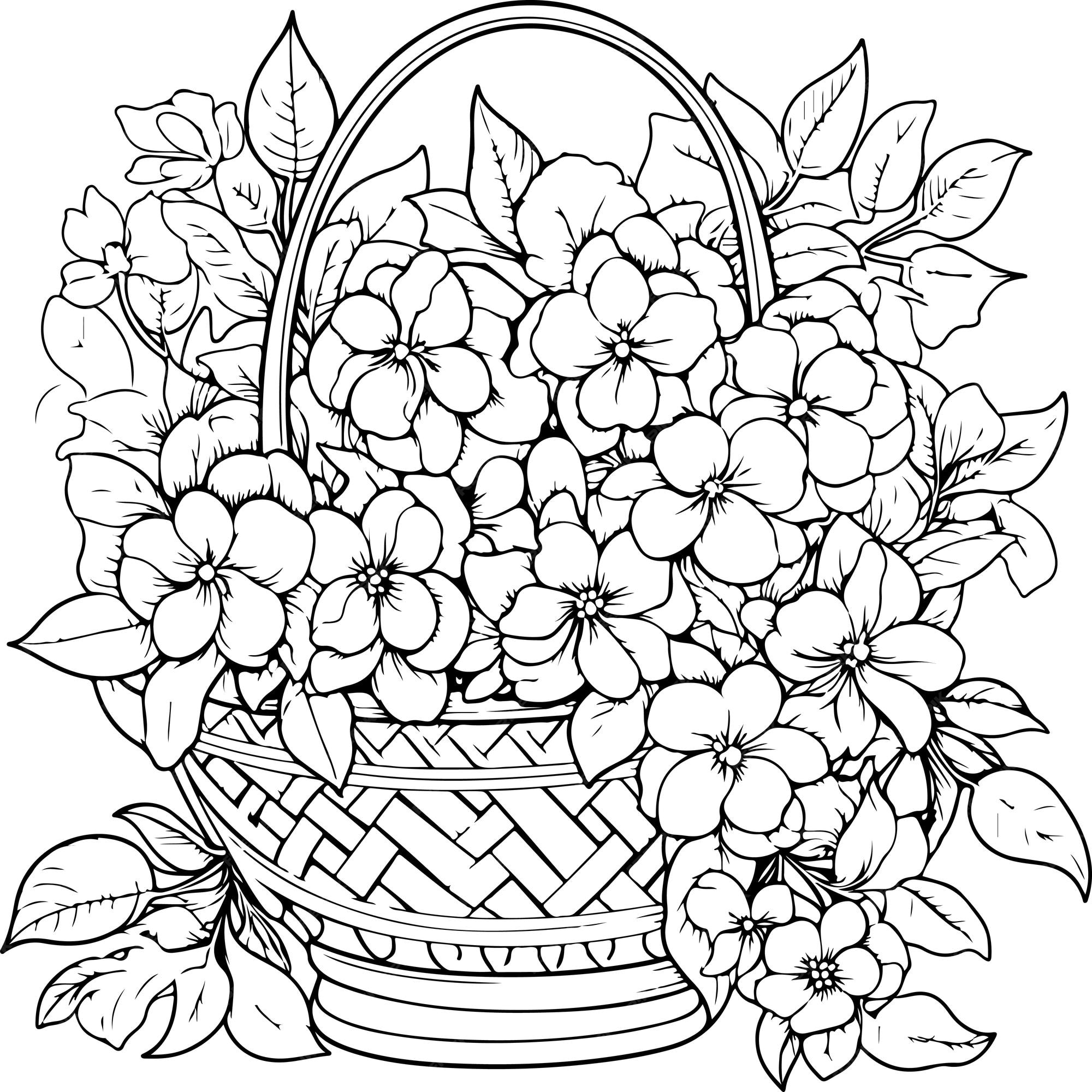 Premium vector coloring page depicting lilac flowers