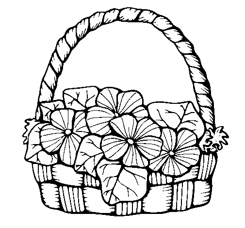 Colored page basket of flowers painted by uuaudua