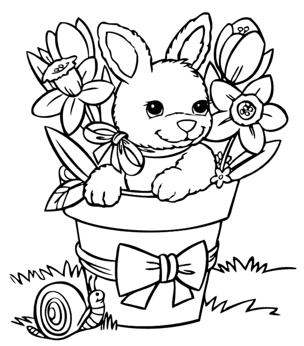 Ðï bunny in flower basket