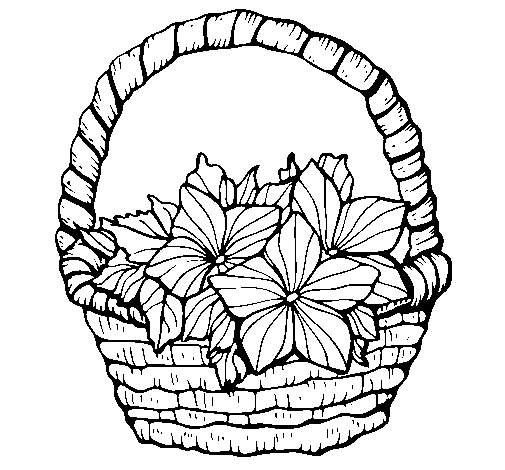 Colored page basket of flowers painted by meylinn