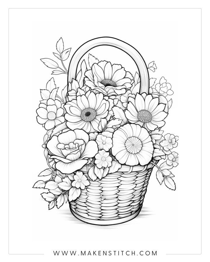 Flower coloring pages for kids and adults free printables