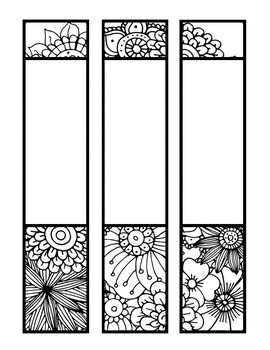 Flowers spring binder cover and spines coloring pages back to school