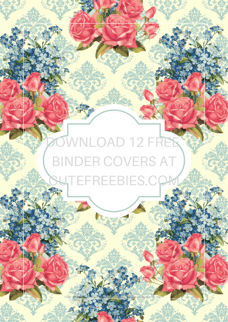 Free printable binder covers â shabby chic floral