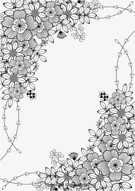 Floral border kleurpboek coloring page book