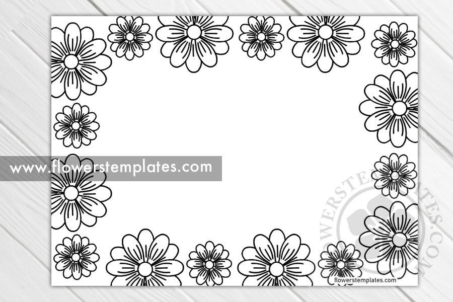 Flower border coloring page