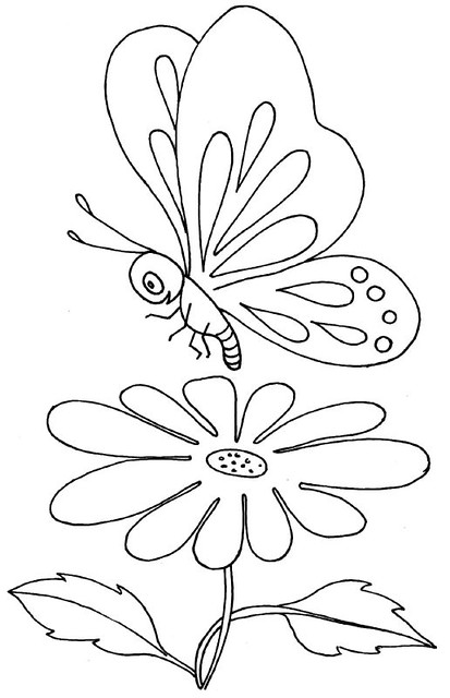 Flower butterfly coloring sheets