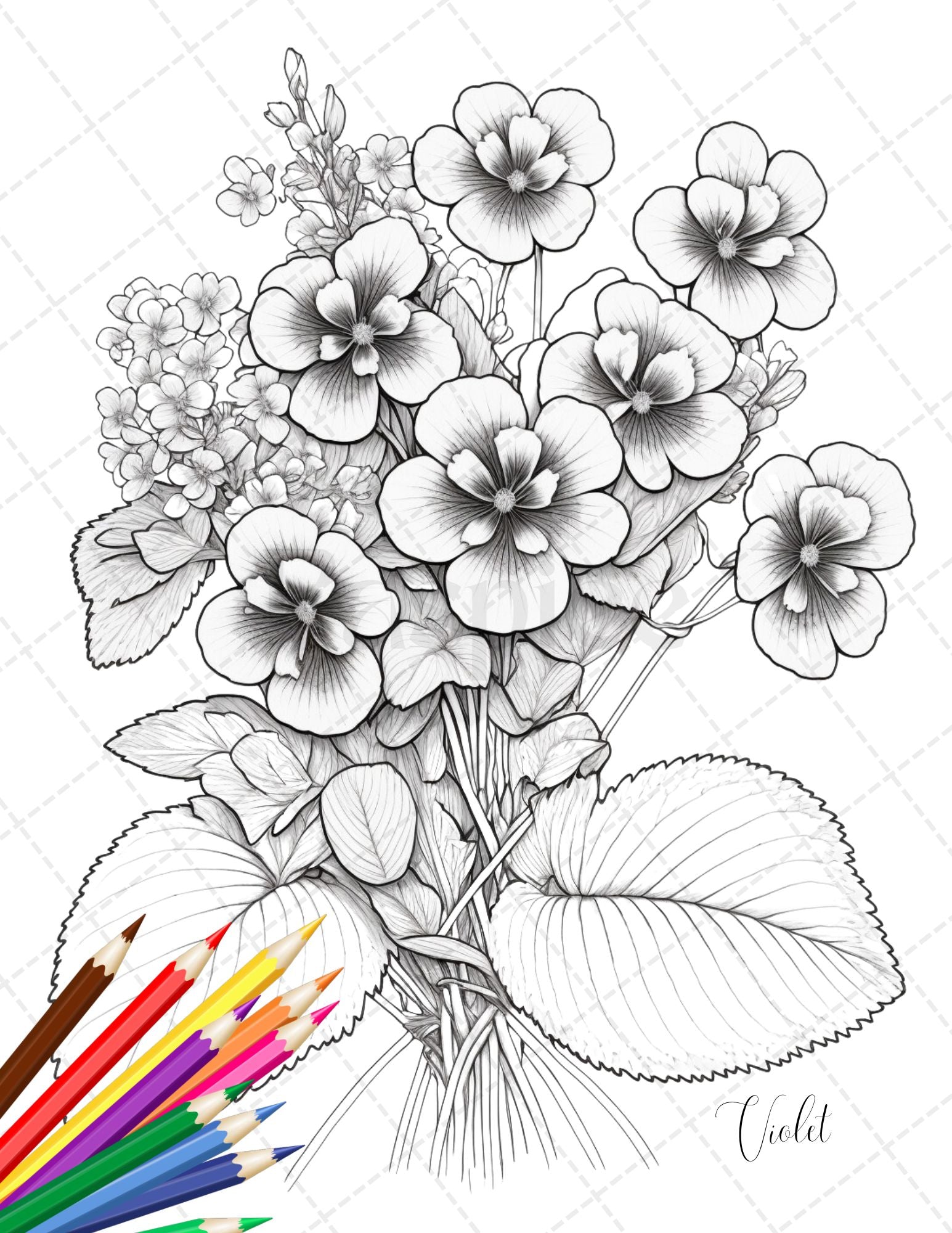 Botanical flowers printable coloring pages for adults floral grays â coloring