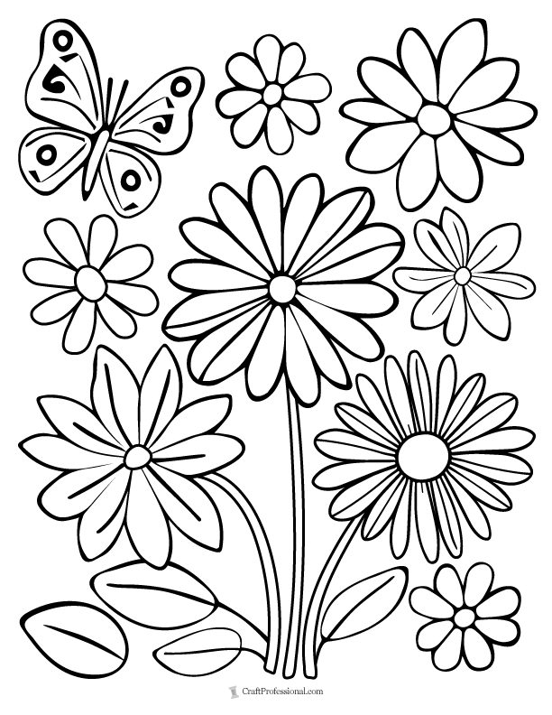 Printable Floral Coloring Sheets Coloring Pages Adult Coloring Pages Kids Coloring  Pages Coloring Flowers 