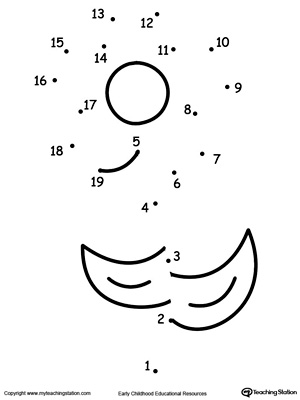 Free learning to count by connecting the dots through drawing a flower