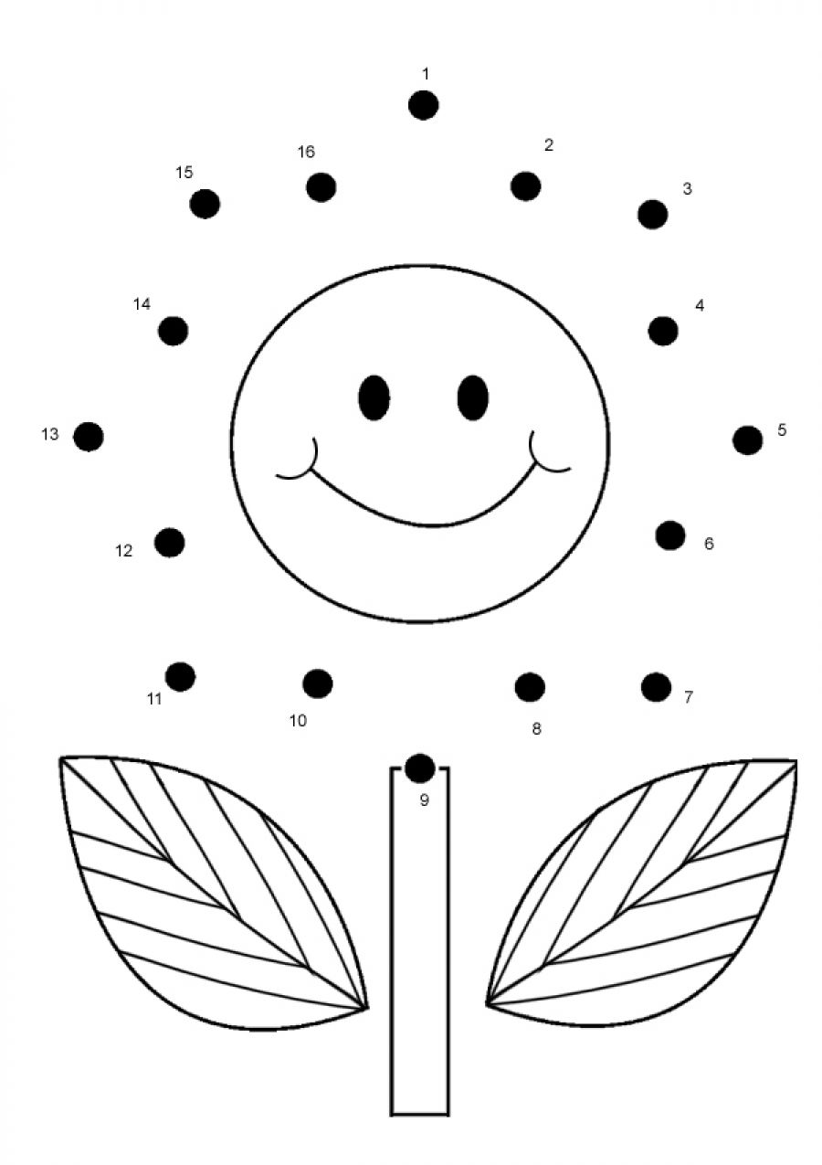 Flower connect the dots dot worksheets dot to dot printables connect the dots