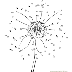 Sun flower dot to dot printable worksheet