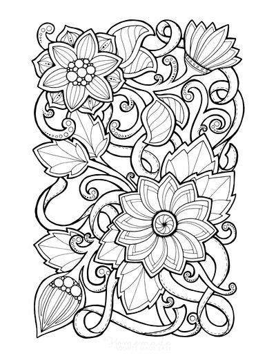 Free flower coloring pages for kids adults flower coloring pages mandala coloring pages detailed coloring pages