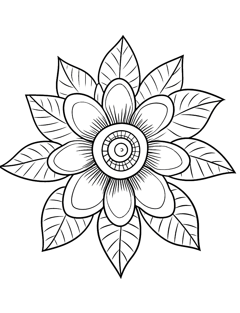 Flower coloring pages free printable sheets