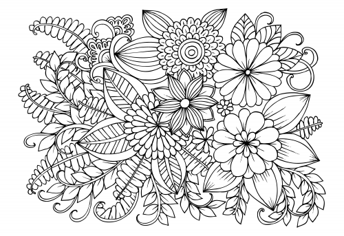 Advanced flower coloring pages