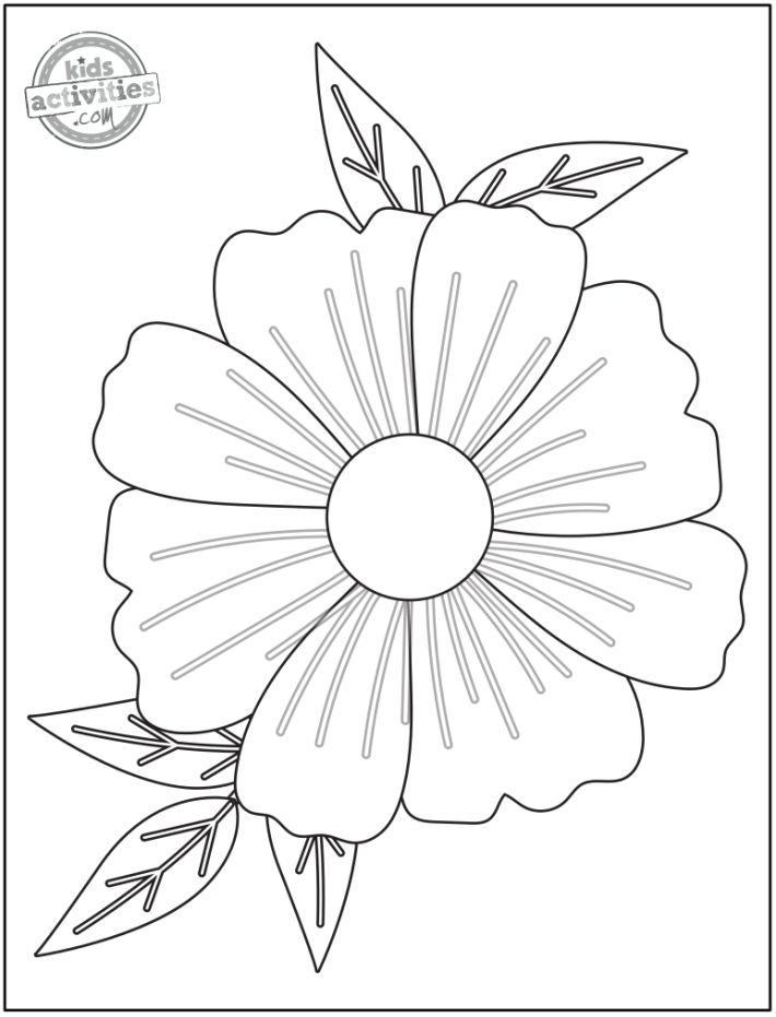 Printable flower coloring pages for kids