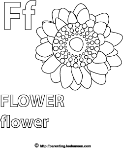 Letter f activity page flower alphabet coloring sheet