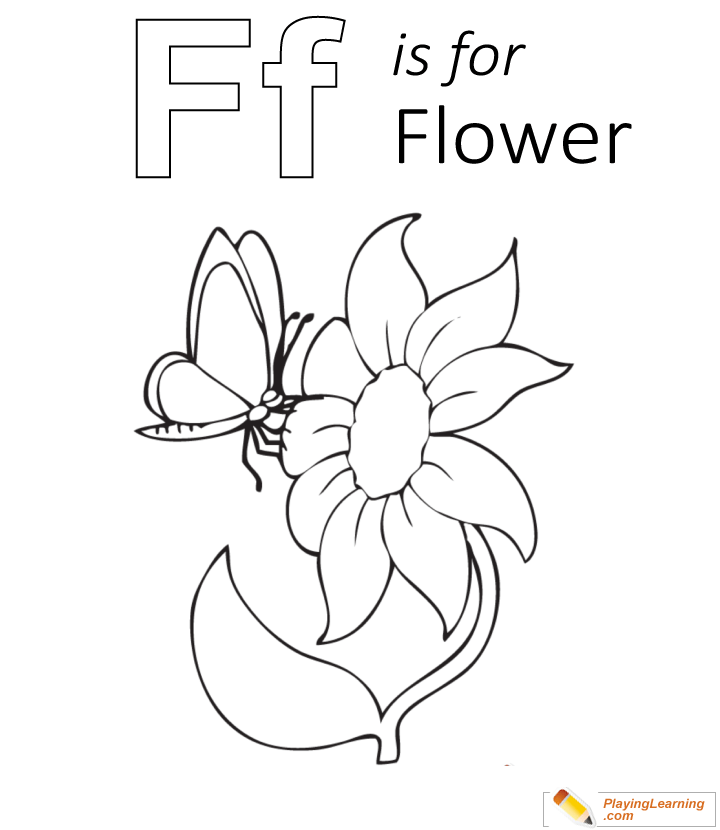 F is for flower coloring page free f is for flower coloring page