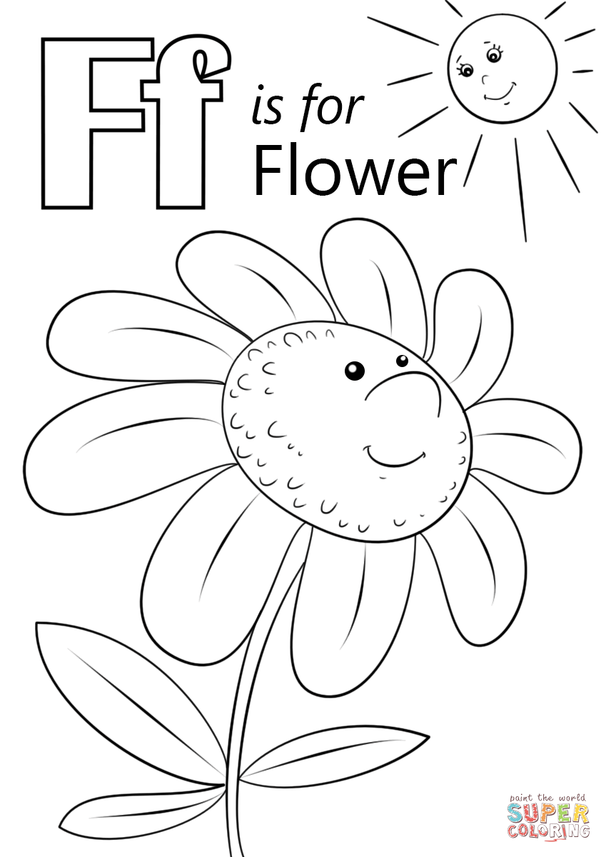 Letter f is for flower worksheet