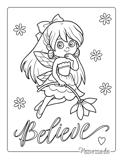 Beautiful fairy coloring pages free printables