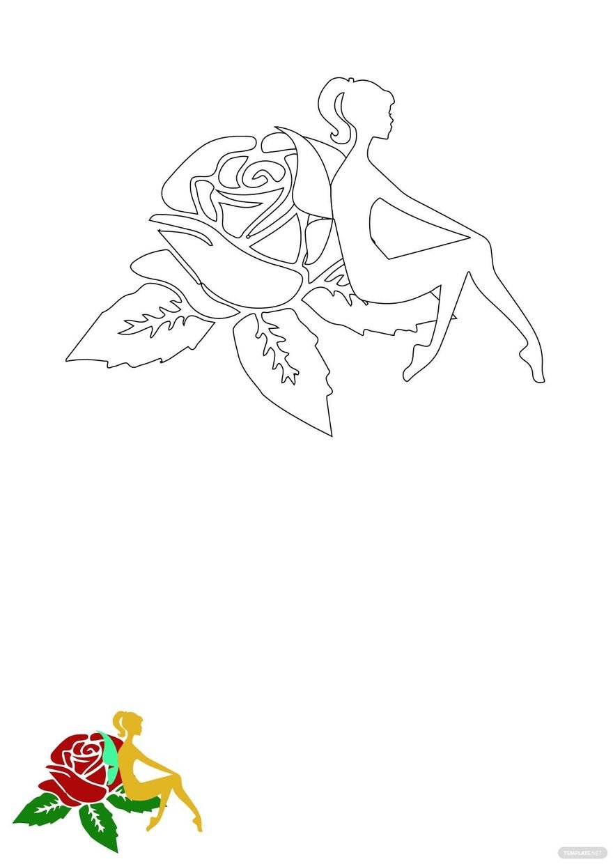 Free flower fairy coloring page