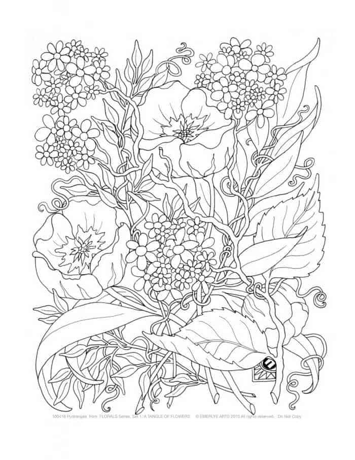 Flower coloring pages for adults pdf printable