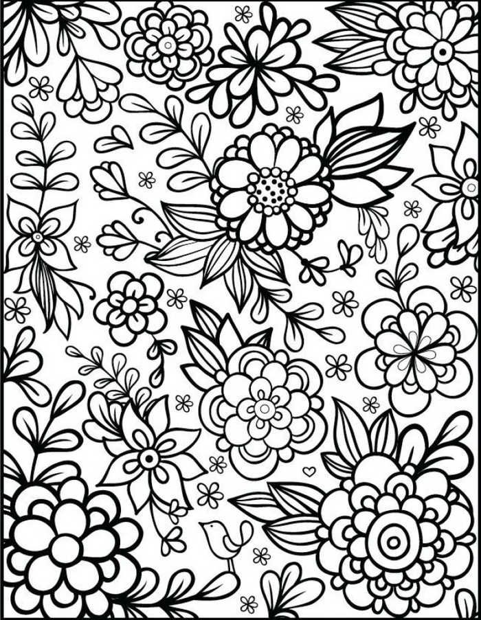 Flower coloring pages for adults pdf printable