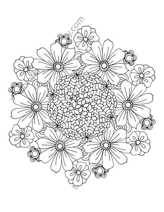 Flower coloring page floral adult coloring page digital mandala pdf floral coloring botanical coloring page flower colouring sheet flower coloring pages mandala coloring pages coloring pages