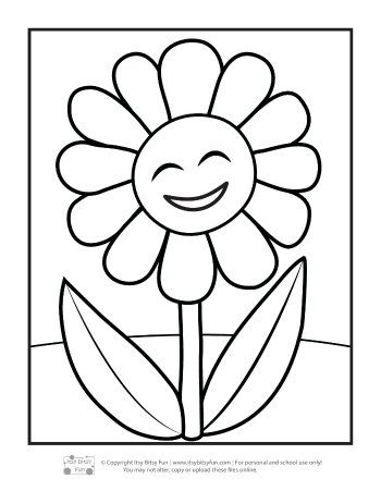 Flower coloring pages for kids flower coloring pages coloring pictures for kids easy coloring pages