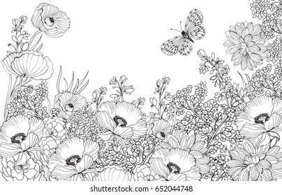 Thousand coloring book flower royalty