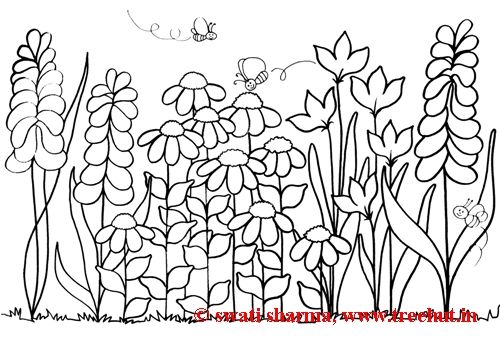 Flower garden coloring pages garden coloring pages coloring pages colorful garden