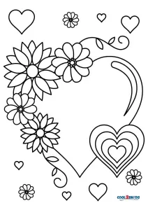 Free printable hearts and flowers coloring pages for kids printable flower coloring pages heart coloring pages valentine coloring pages