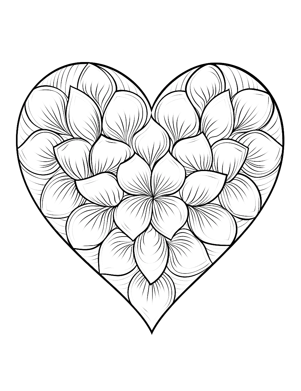 Free heart coloring pages for kids printables