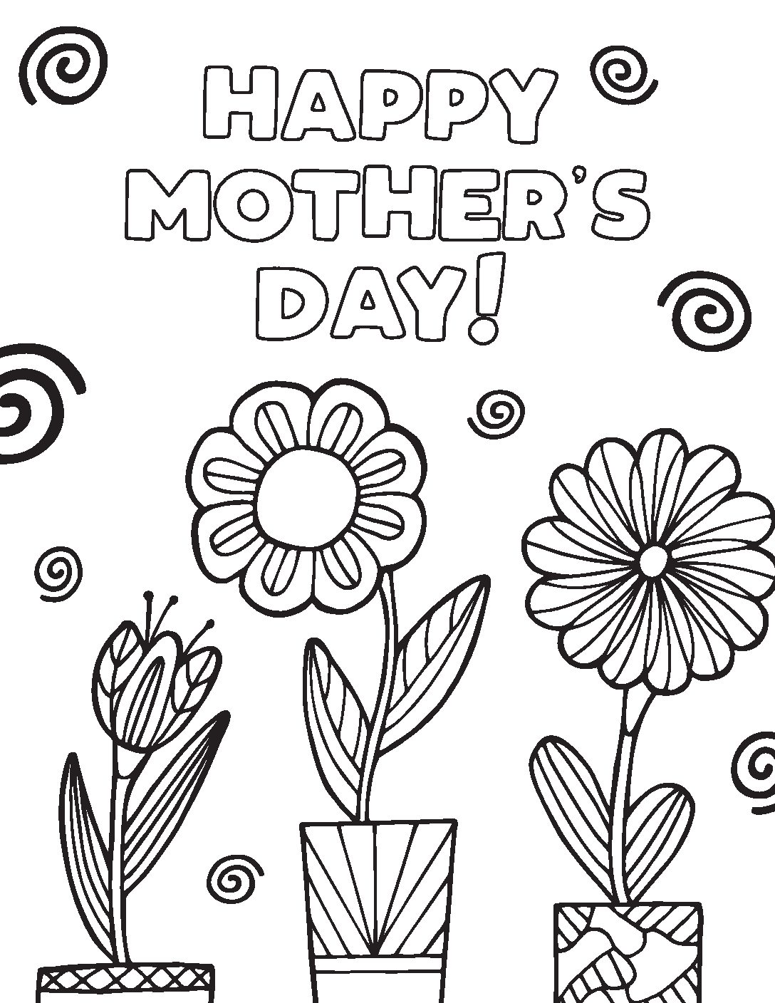 Fun friday mothers day coloring page