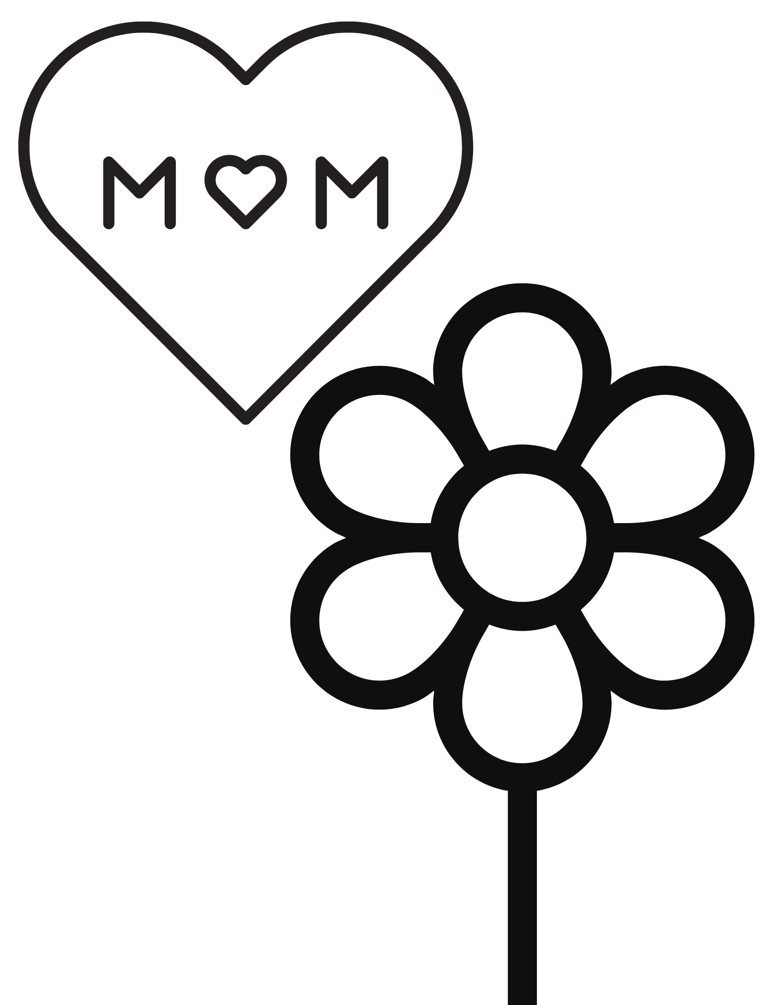 Happy mothers day flower coloring sheets â