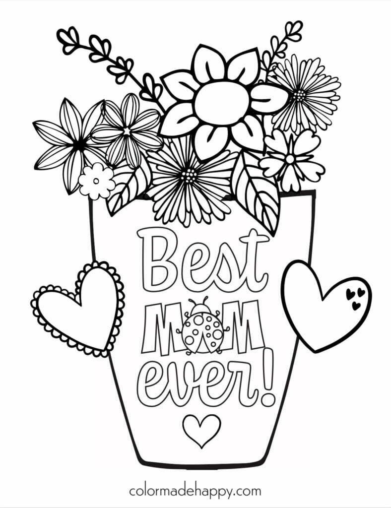 Mothers day coloring pages