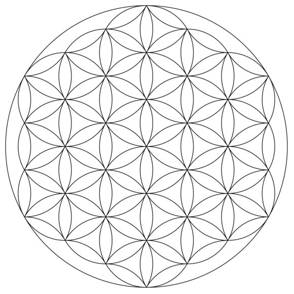 Flower of life mandala coloring page free printable coloring pages sacred geometry symbols sacred geometry flower of life