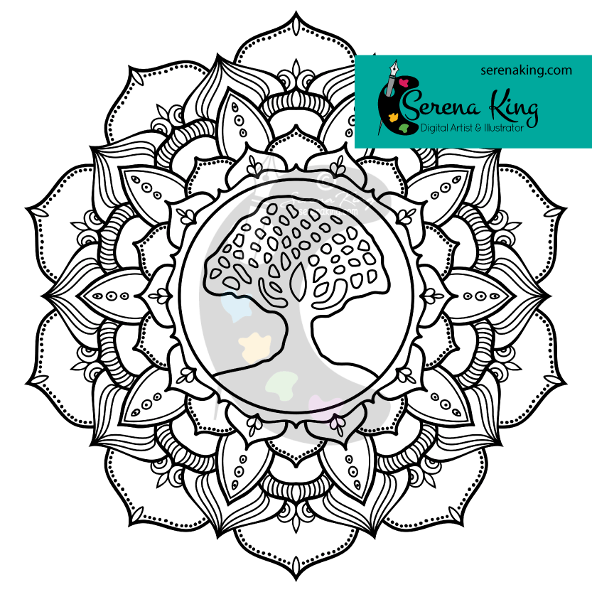 Tree of life mandala coloring page â serena king