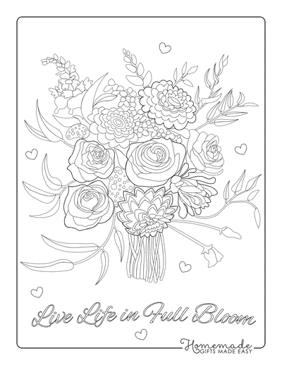 Free flower coloring pages for kids adults