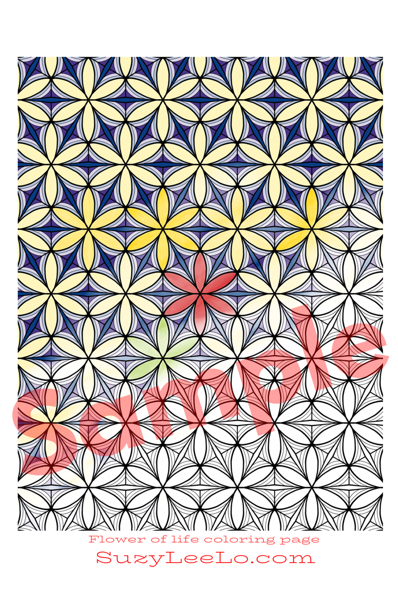 Flower of life coloring page suzy leelo